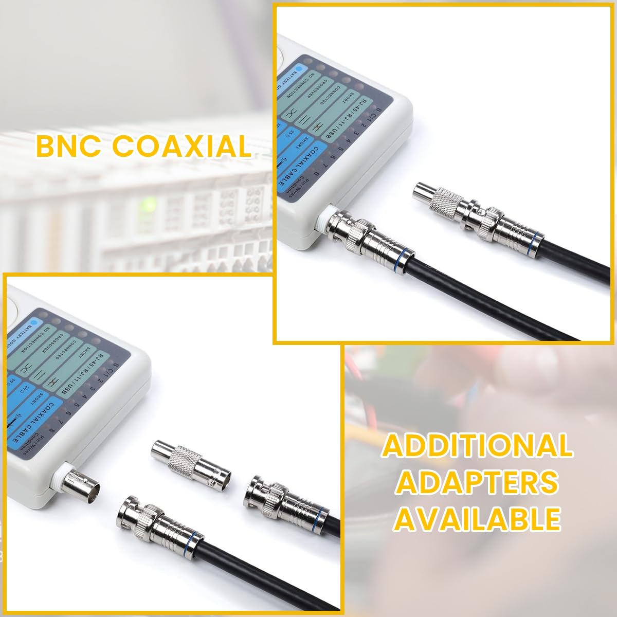 Serplex 4 in 1 Multi Network Cable Tester Tool, Universal Network Cable Tester Device for USB/BNC/Rj11/Rj45 LAN Cable UTP STP Wire Tester (Battery not included) Serplex 4 in 1 Multi Network Cable Tester Tool, Universal Network Cable Tester Device for USB/BNC/Rj11/Rj45 LAN Cable UTP STP Wire Tester (Battery not included)
